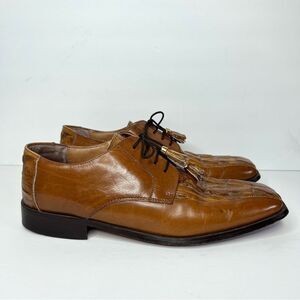 Marco Vicci Tan Leather Oxford Dress Shoes